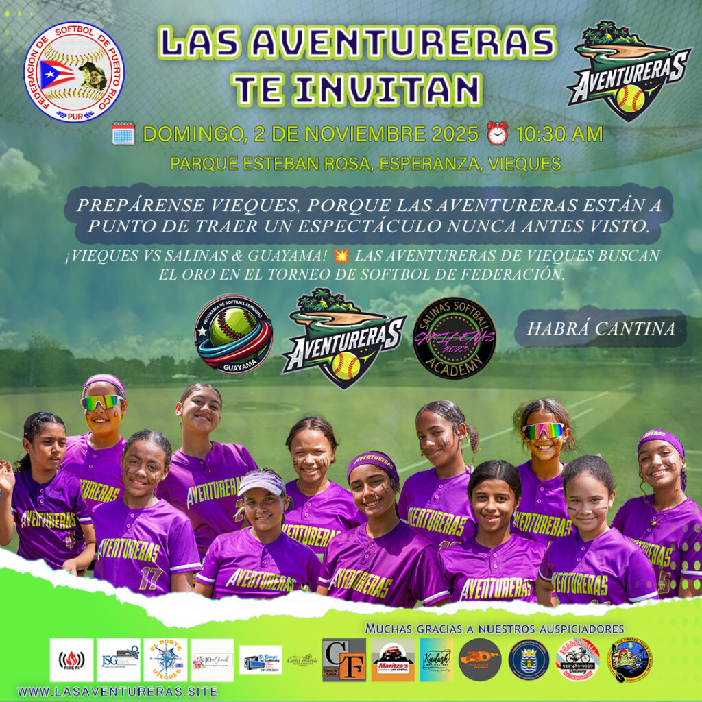 Softbol, Vieques, Las Aventureras Federación 2025 Salinas Guayama
